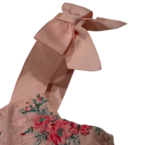 Janie and Jack Sleeveless Floral Eyelet Tiered Dress, Crystal Rose, 4 - Picture 9 of 10